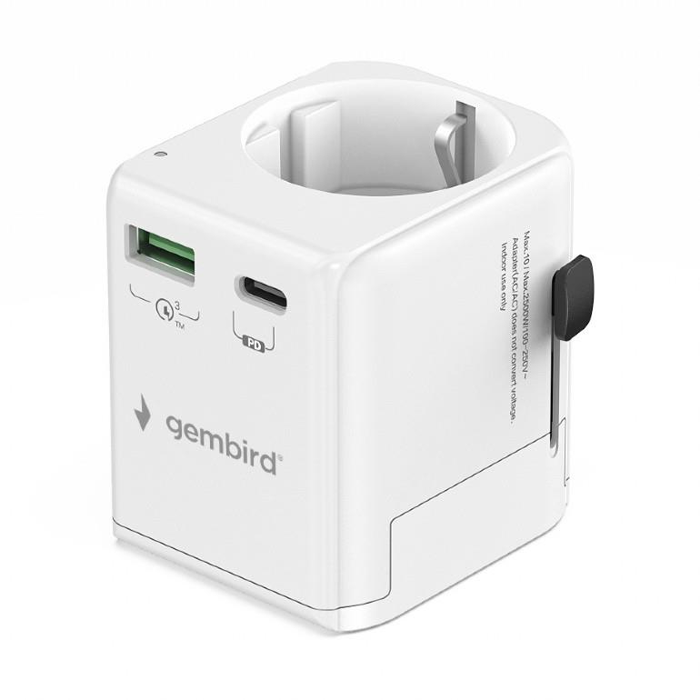POWER ADAPTER GROUNDED 20W WHT TPA-EU1A1C20-01-W GEMBIRD