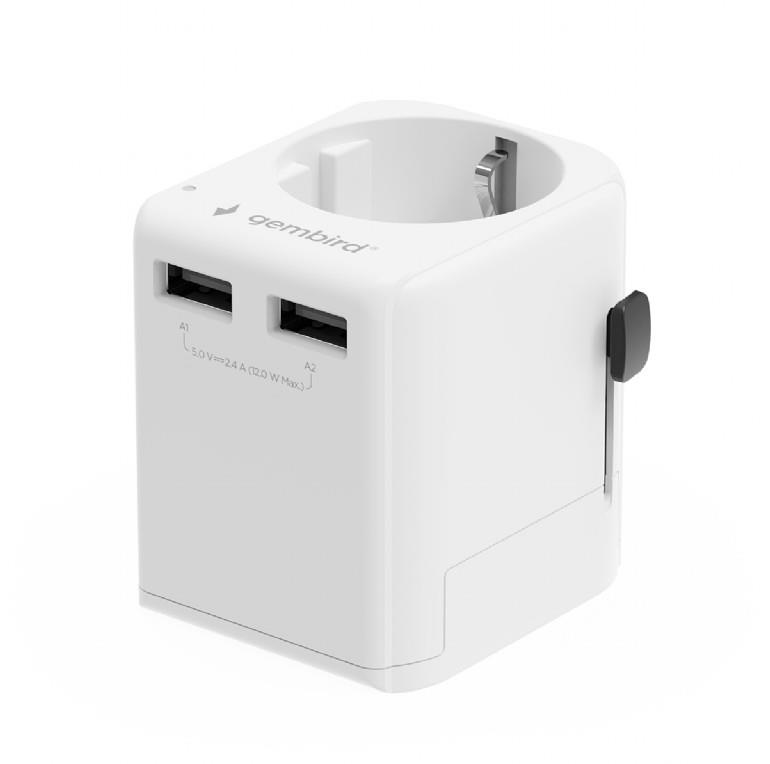 POWER ADAPTER EU TO UNIV  12W WHT TPA-EU2A12-01-W GEMBIRD