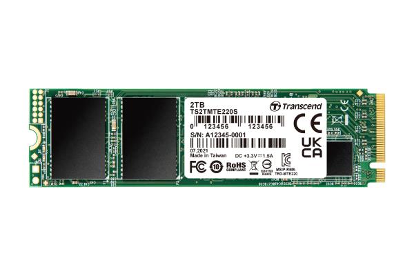 SSD TRANSCEND 2TB PCIe Gen3 NVMe NAND flash technology 3D NAND Write speed 2900 MBytes sec Read speed 3500 MBytes sec Form Factor M 2 TBW 4400 TB MTBF 200000 hours TS2TMTE220S