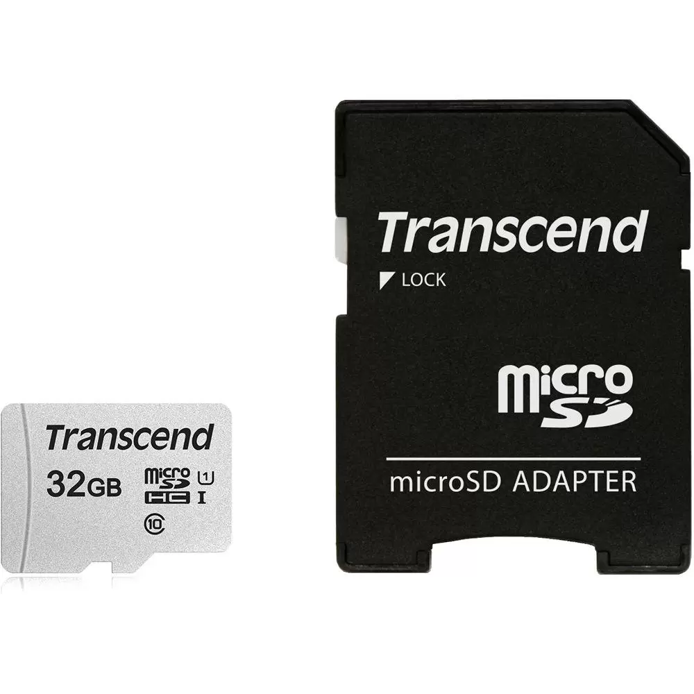MEMORY MICRO SDHC 32GB W ADAPT C10 TS32GUSD300S-A TRANSCEND