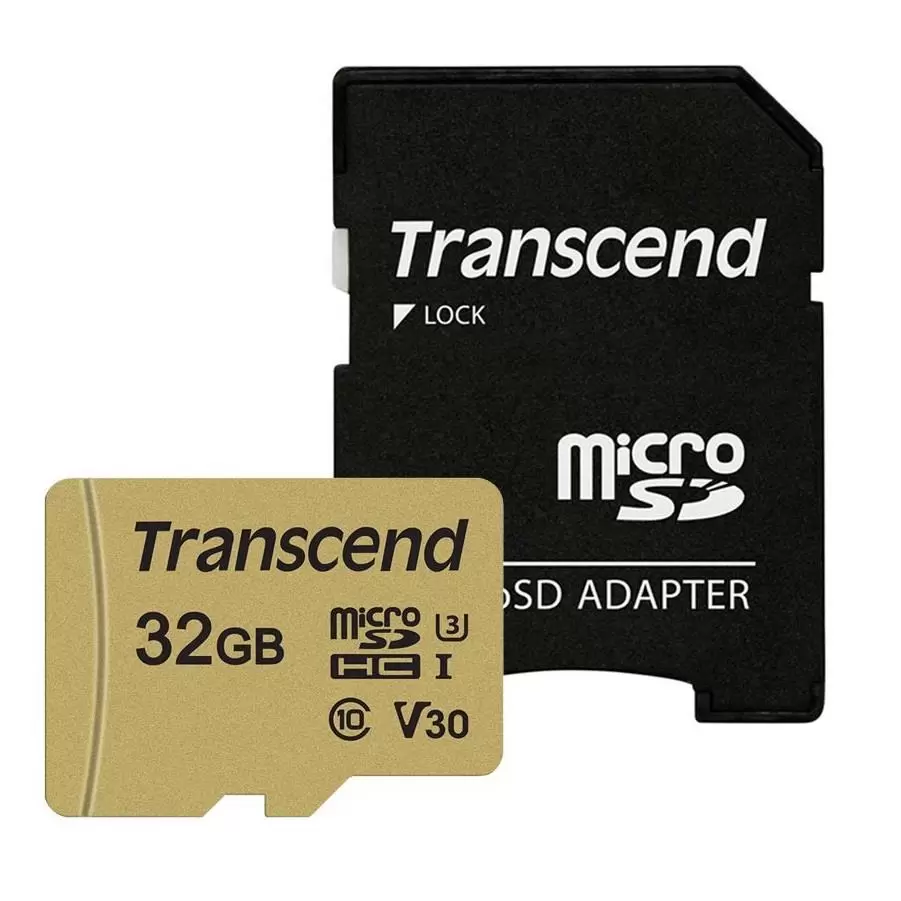 MEMORY MICRO SDHC 32GB W ADAPT UHS-I TS32GUSD500S TRANSCEND