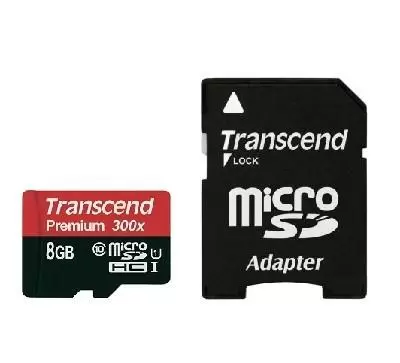 MEMORY MICRO SDHC 8GB W ADAPT UHS-I C10 TS8GUSDU1 TRANSCEND