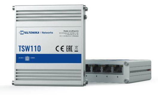 Switch TELTONIKA TSW110000000 Switch type Unmanaged Switch layer L2 5xRJ-45 ports RJ-45 Ports Type Gigabit Ethernet  10 100 1000  Power over Ethernet  PoE  Yes TSW110