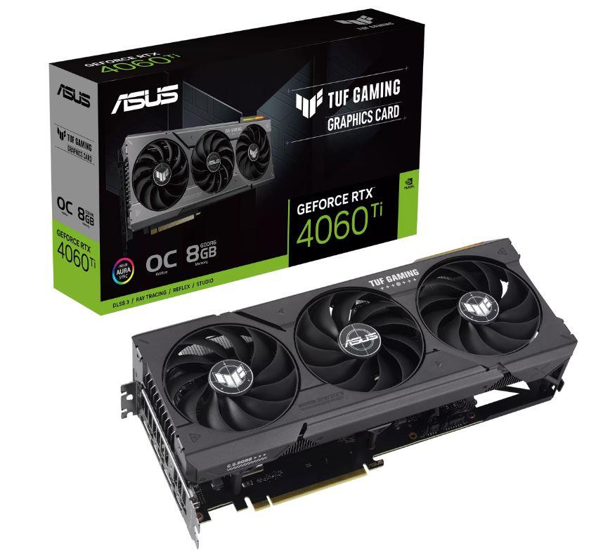 Graphics Card ASUS NVIDIA GeForce RTX 4060 Ti 8 GB GDDR6 128 bit PCIE 4 0 16x 1xHDMI 3xDisplayPort TUF-RTX4060TI-O8G-GAMING