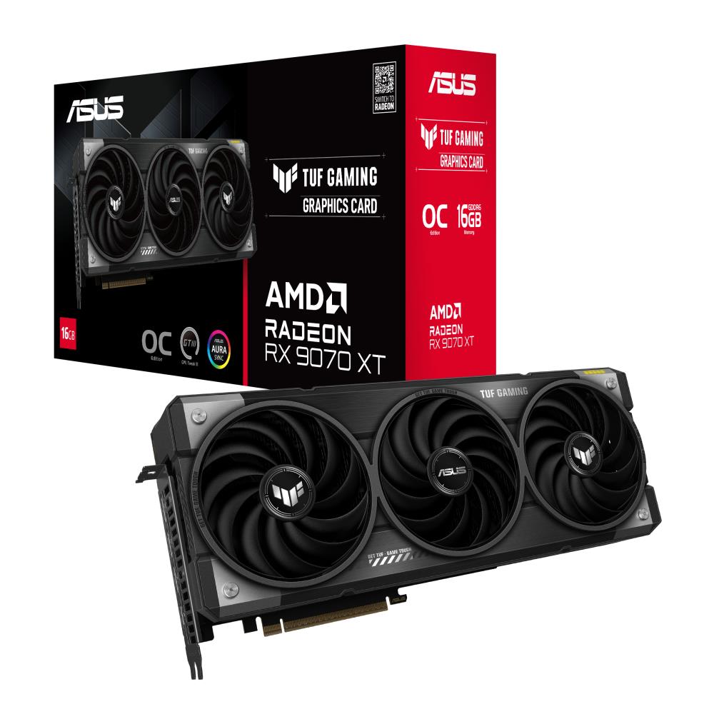 Graphics Card ASUS AMD Radeon RX 9070 XT 16 GB GDDR6 256 bit PCIE 5 0 16x Triple slot Fansink 1xHDMI 3xDisplayPort TUF-RX9070XT-O16G-GAMING