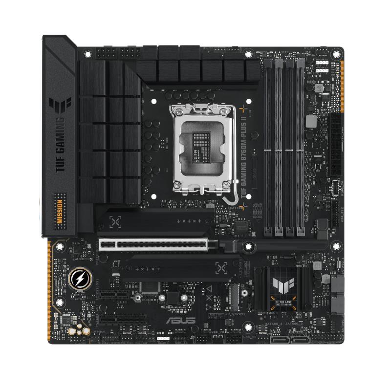 Mainboard ASUS Intel B760 Express LGA1700 Micro-ATX Memory slots 4 1xPCI-Express 3 0 1x 1xPCI-Express 4 0 4x  1xPCI-Express 5 0 16x 3xM 2 1xHDMI 1xDisplayPort 4xUSB 2 0 3xUSB 3 2 1xUSB-C 1xOptical S PDIF 1xRJ45 5xAudio port TUFGAMINGB760M-PLUSII