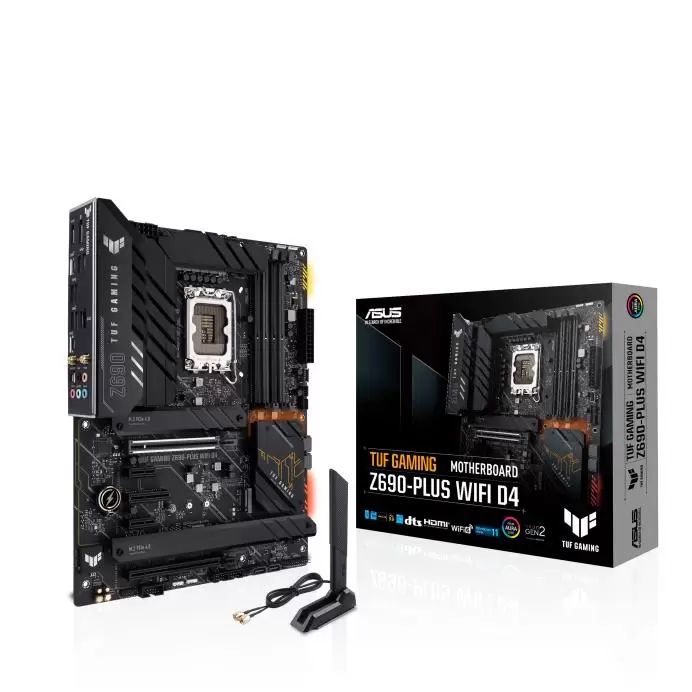 Mainboard ASUS Intel Z690 Express LGA1700 ATX Memory DDR4 Memory slots 4 2xPCI-Express 3.0 1x 2xPCI-Express 3.0 4x 1xPCI-Express 5.0 16x 4xM.2 1xHDMI 1xDisplayPort 2xAudio-In 3xAudio-Out 2xUSB type C 6xUSB 3.2 1xOptical S PDIF 1xRJ45 2xRF-Out TUFGAMZ690-PLUSWIFID4