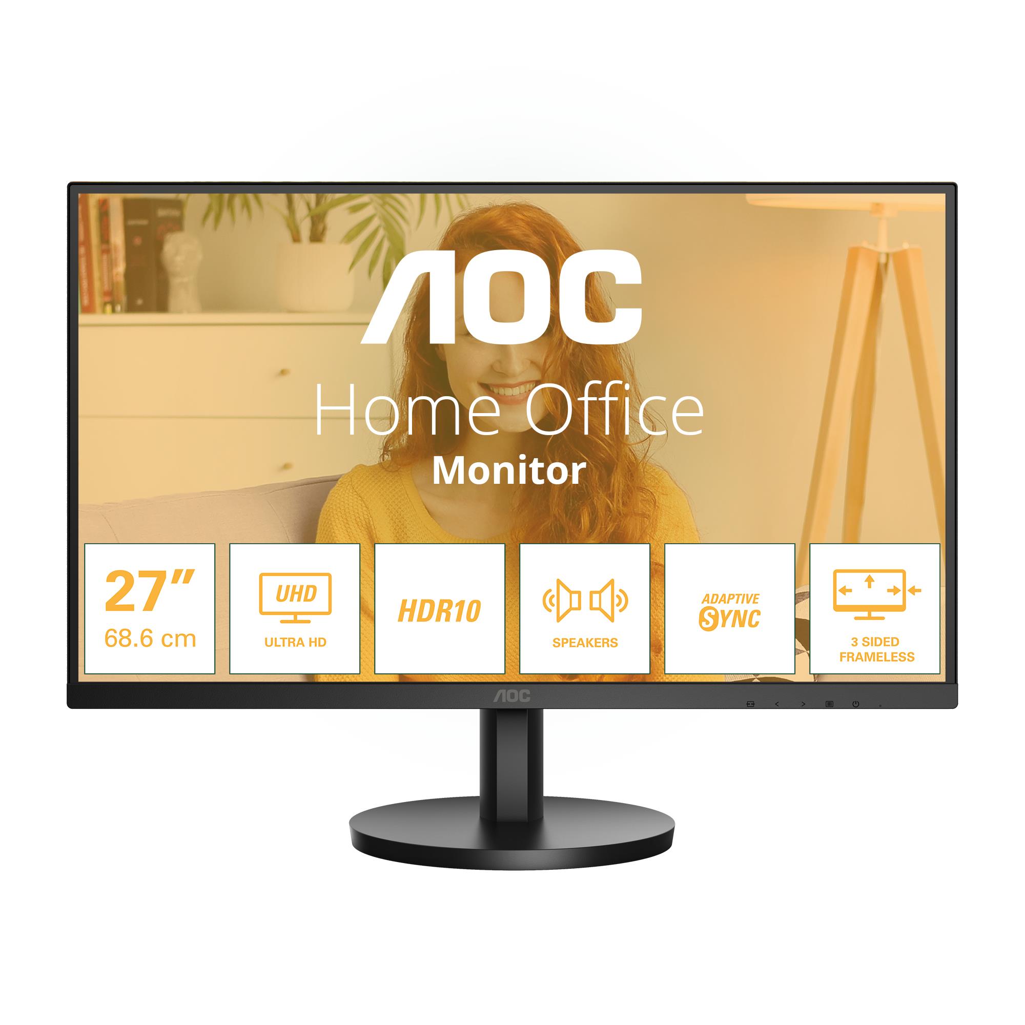 LCD Monitor AOC 27    3840 x 2160 pixels 4K Ultra HD Native aspect ratio 16 9 LCD Flat U27B3A