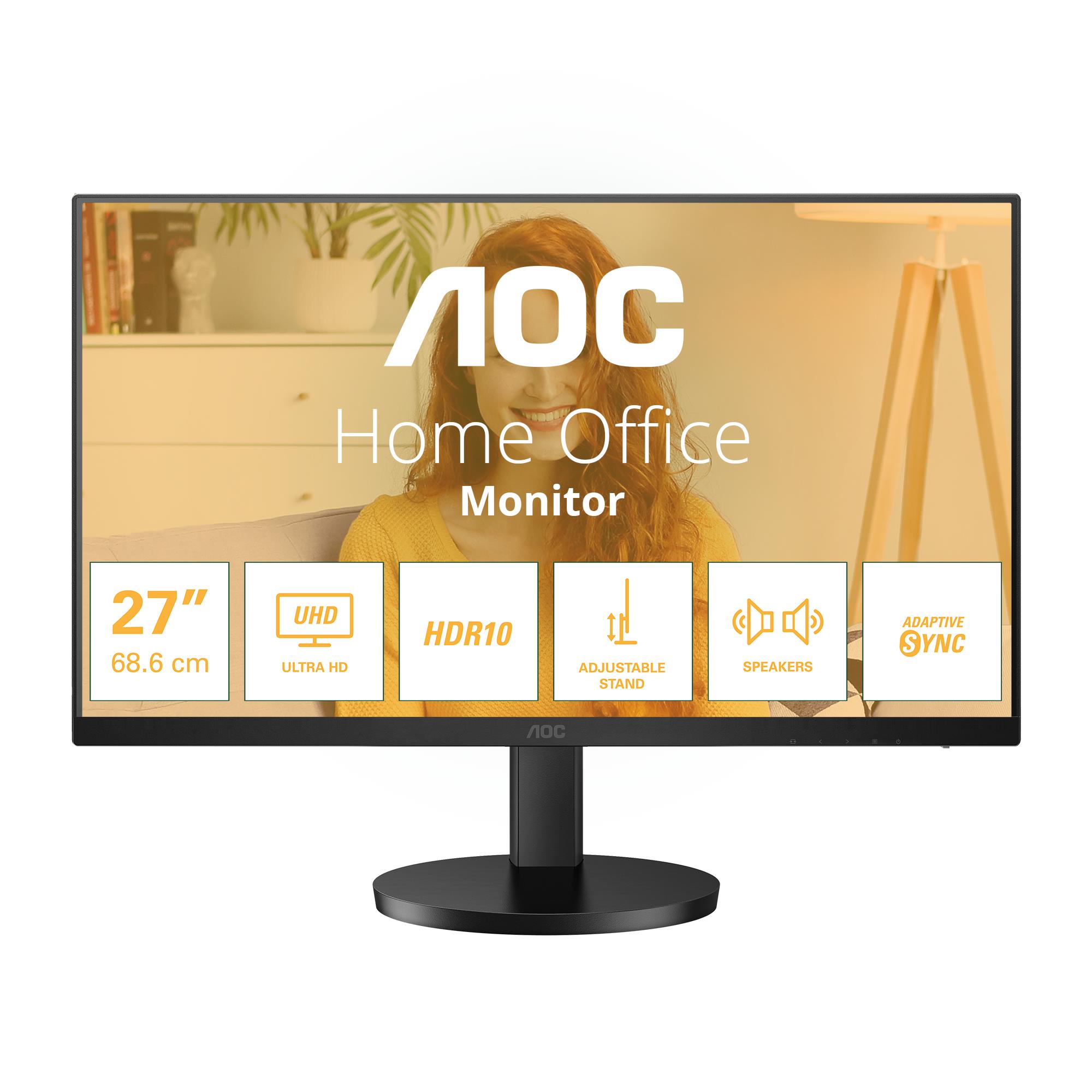 LCD Monitor AOC 27    3840 x 2160 pixels 4K Ultra HD Native aspect ratio 16 9 LED Flat U27B3AF