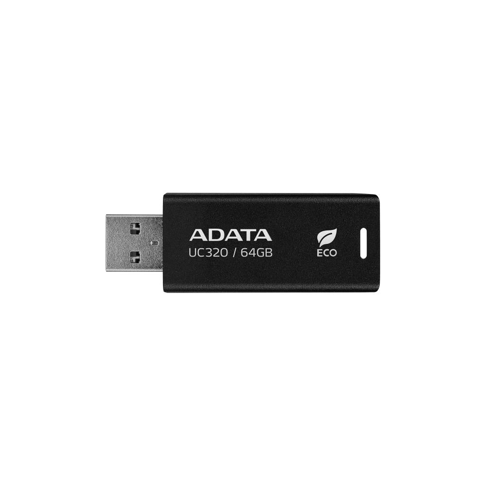 MEMORY DRIVE FLASH USB3 2 64GB BLACK UC320-64G-RBK BK ADATA