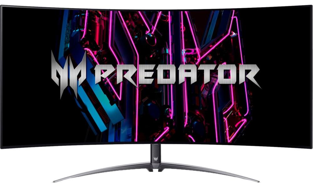 LCD Monitor ACER X45BMIIPHUZX 44 5   Gaming Curved 21   9 Panel OLED 3440x1440 21 9 240 Hz Matte 0 1 ms Speakers Swivel Tilt Colour Black UM MXXEE 001
