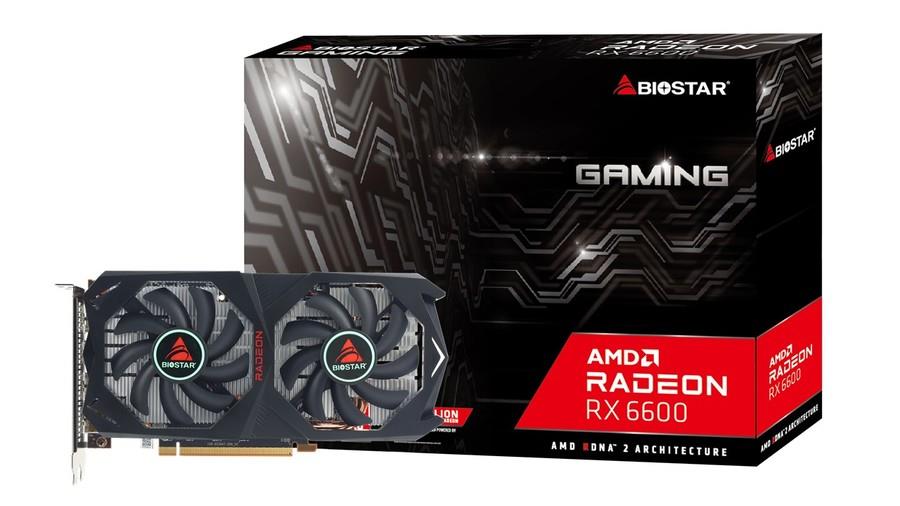 Graphics Card BIOSTAR AMD Radeon RX 6600 8 GB GDDR6 128 bit PCIE 4 0 16x GPU 1626 MHz Dual Slot Fansink 1xHDMI 3xDisplayPort VA6606RM81