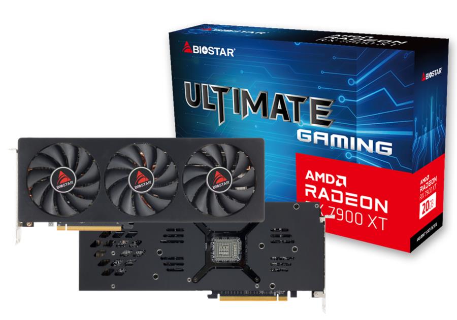 Graphics Card BIOSTAR AMD Radeon RX 7900 XT 20 GB GDDR6 320 bit PCIE 4 0 16x GPU 1500 MHz Triple slot Fansink 1xHDMI 3xDisplayPort VA7906XM00