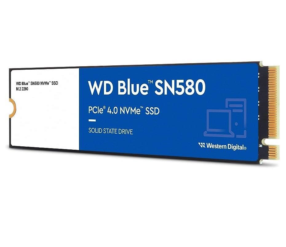 SSD WESTERN DIGITAL Blue SN580 1TB M 2 PCIe Gen4 NVMe TLC Write speed 4150 MBytes sec Read speed 4150 MBytes sec 2 38mm TBW 600 TB MTBF 1500000 hours WDS100T3B0E