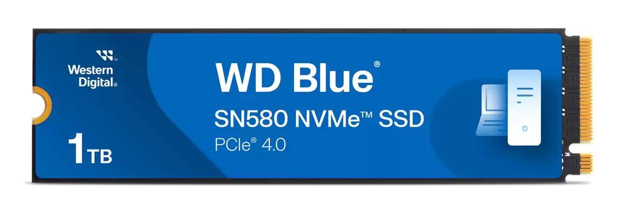 SSD WESTERN DIGITAL Blue SN580  1 TB M 2 PCI Express 4 0 NVMe Yes Write speed 4150 MB s Read speed 4150 MB s 600xTBW rating Bulk WDS100T3B1E-00CHF0