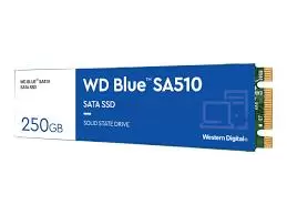 SSD WESTERN DIGITAL Blue SA510 250GB M.2 SATA 3.0 Write speed 440 MBytes sec Read speed 555 MBytes sec 2.38mm TBW 100 TB MTBF 1750000 hours WDS250G3B0B