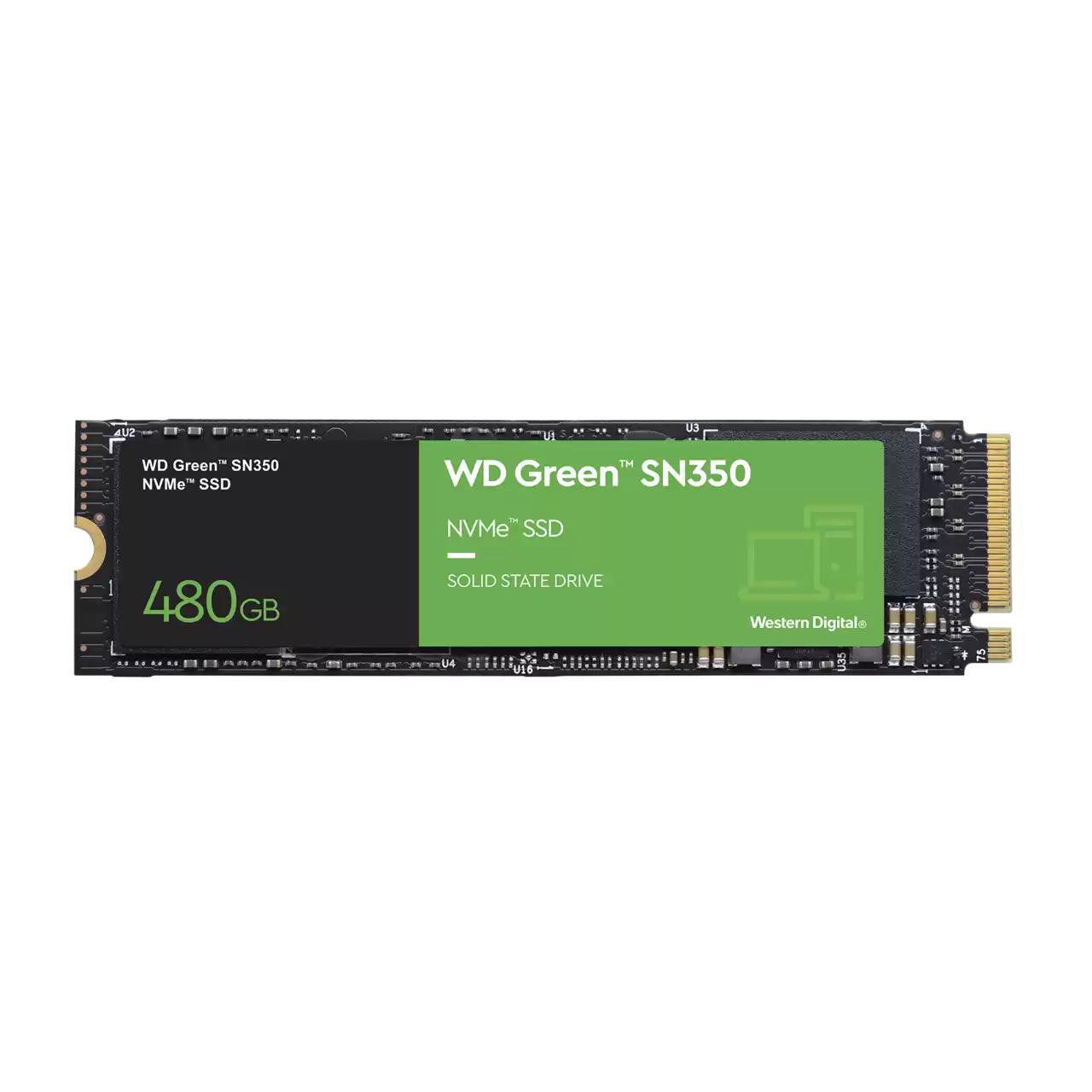 SSD WESTERN DIGITAL Green SN350 480GB M.2 PCIE NVMe TLC Write speed 1650 MBytes sec Read speed 2400 MBytes sec WDS480G2G0C