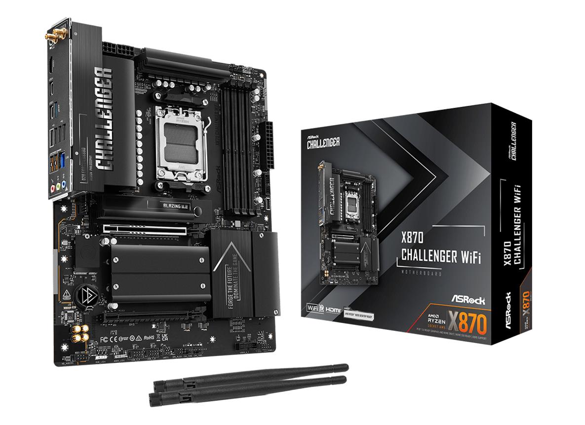 Mainboard ASROCK AMD X870 Socket AM5 ATX RAM DDR5-SDRAM 4xSlots Wi-Fi Yes Bluetooth Yes 1xNumber of M 2  M  slots X870CHALLENGERWIFI