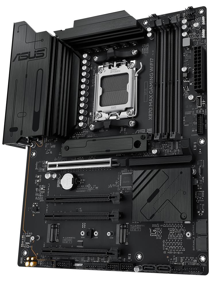 Mainboard ASUS AMD X870 SAM5 ATX Memory DDR5 Memory slots 4 1xPCI-Express 3 0 16x 2xPCI-Express 4 0 16x 1xPCI-Express 5 0 16x 3xM 2 1xHDMI 4xUSB 2 0 4xUSB 3 2 2xUSB-C 1xRJ45 3xAudio port X870MAXGAMINGWIFI7