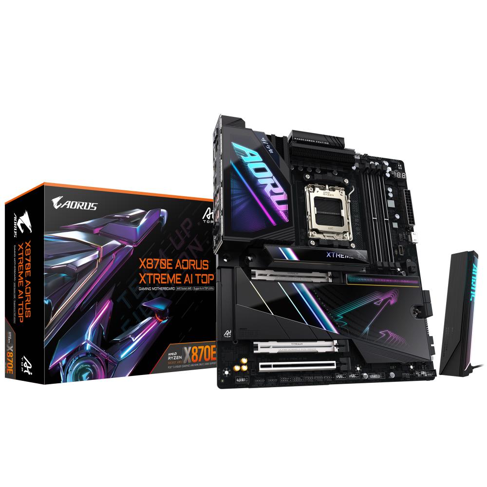 Mainboard GIGABYTE AMD X870E SAM5 EATX Memory DDR5 Memory slots 4 1xPCI-Express 4 0 4x  1xPCI-Express 4 0 8x 1xPCI-Express 5 0 16x 4xM 2 1xHDMI 2xUSB 2 0 6xUSB 3 2 2xUSB-C 1xOptical S PDIF 2xRJ45 2xAudio port X870EAXTREMEAITOP