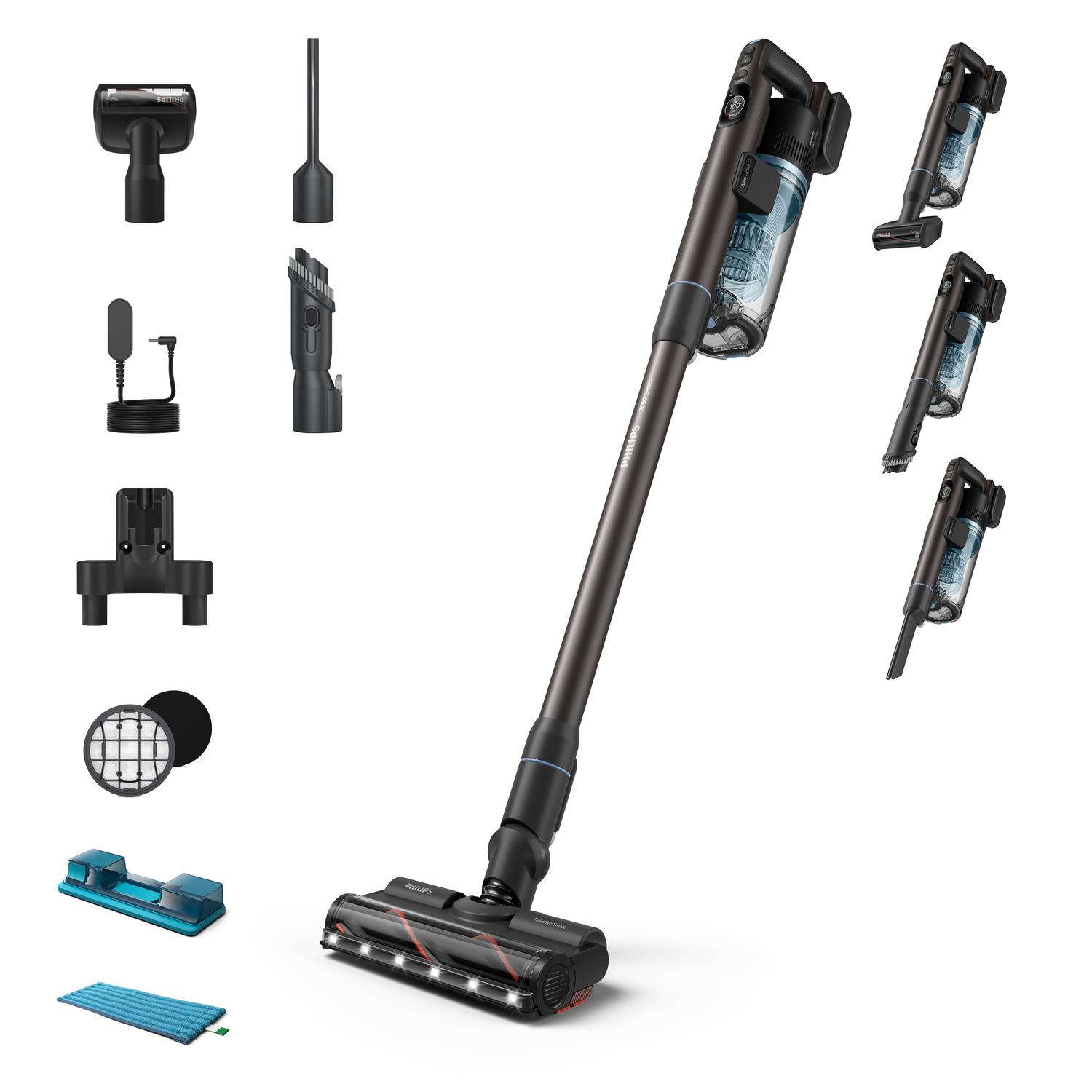 Vacuum Cleaner PHILIPS Dry wet 2-in-1 stick vacuum Blue Bagless Battery  1 7 kg XC7163 01