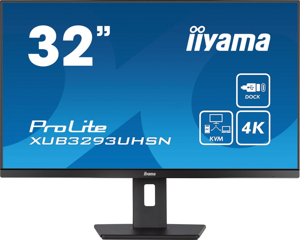 LCD Monitor IIYAMA XUB3293UHSN-B5 32   4K Panel IPS 3840x2160 16 9 Matte 5 ms Speakers Swivel Height adjustable Tilt Colour Black XUB3293UHSN-B5