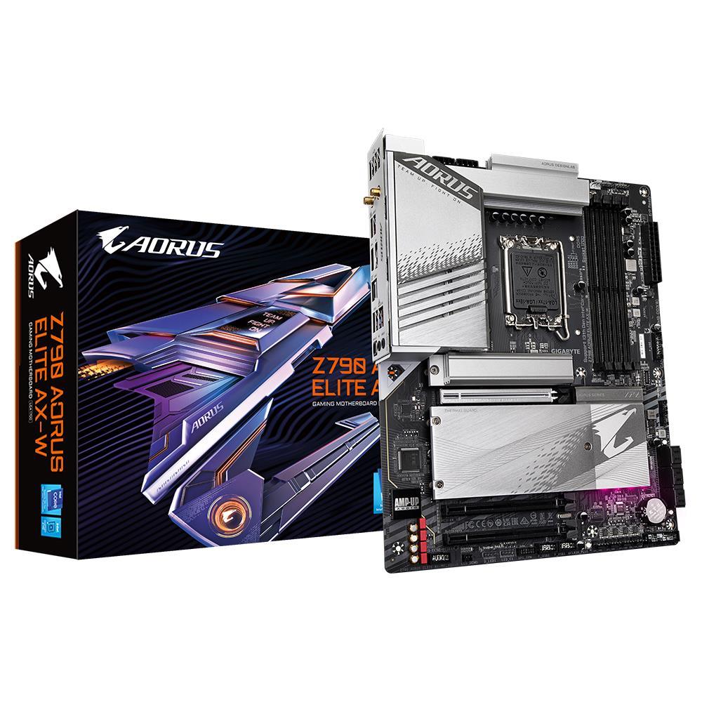 Mainboard GIGABYTE Intel Z790 LGA1700 ATX Memory DDR5 Memory slots 4 1xPCI-Express 3 0 16x 1xPCI-Express 4 0 16x 1xPCI-Express 5 0 16x 4xM 2 1xHDMI 1xDisplayPort 4xUSB 2 0 5xUSB 3 2 1xUSB-C 1xOptical S PDIF 1xRJ45 2xAudio port Z790AORUSELITEAX-W1 1