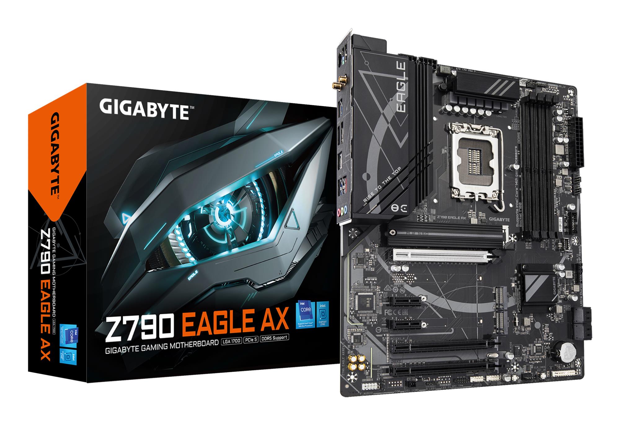 Mainboard GIGABYTE Intel Z790 Express LGA 1700 ATX RAM DDR5-SDRAM 4xSlots Wi-Fi Yes Bluetooth Yes 3xNumber of M 2  M  slots Z790EAGLEAX1 2