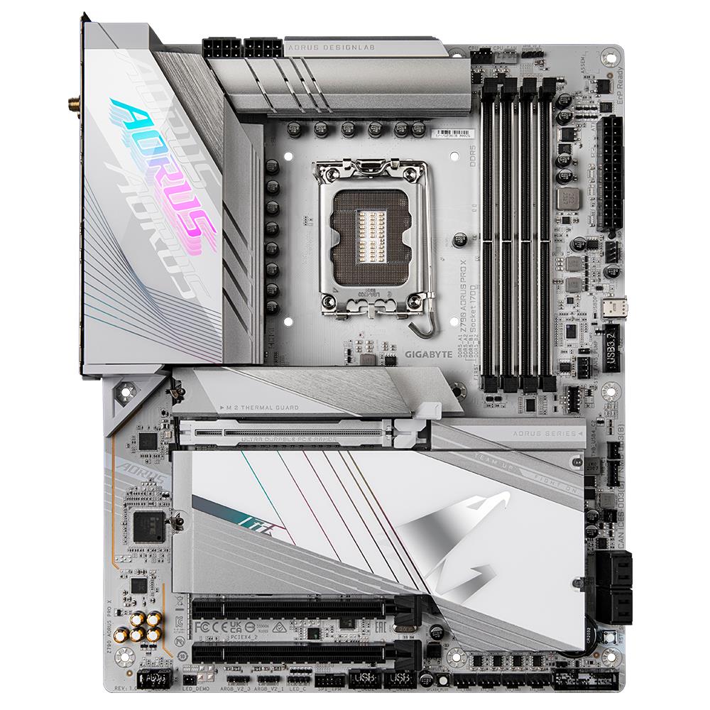 Mainboard GIGABYTE Intel Z790 LGA1700 ATX Memory DDR5 Memory slots 4 1xPCI-Express 3.0 16x 1xPCI-Express 4.0 16x 1xPCI-Express 5.0 16x 5xM.2 1xHDMI 1xDisplayPort 2xUSB 2.0 6xUSB 3.2 2xUSB-C 1xOptical S PDIF 1xRJ45 2xAudio port Z790AORUSPROX